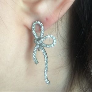 Perfect Cz bow  SS  earrings